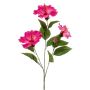 Artificial hibiscus Branch AMADOU with flowers, fuchsia, 31"/80 cm