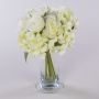 Artificial flower bouquet FOUDILA, roses, hydrangeas, white, 10"/25cm