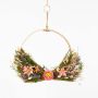 Dried flowers wreath GALENO on ring, pink-purple, 36,5cm, Ø30cm