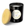 Candle jar MELIDA with scented candle, warm Cider Bourbon, black-white, 3.7"/9.3cm, Ø3.1"/7.9cm, 35 hours