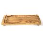 Vintage decorative wooden tray FENRIK with handle, natural flamed, 20"x5.5"x1.6"/50x14x4cm