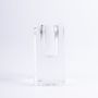 Square glass candleholder SOLUNA for dinner candles, transparent, 1.6"x1.6"x3.9"/4x4x9,8cm
