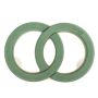 ®mosy Ökodur car-shaped foam display, wedding rings, ARAKAWA, wedding decoration, with suction cup, natural wood base, green, 31x47x4cm