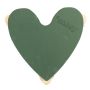 ®mosy Ökodur floral foam car heart MURIANDA, wedding decoration, with suction cup, natural wood base, green, 14"x15"x2"/36x37x5cm