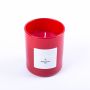 Scented wax candle MIREYA in a glass, Honey Blossom, red, 3.7"/9,3cm, Ø3.1"/7,9cm, 35h