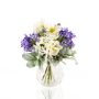 Artificial winter bouquet ALANA, white-purple, 14"/35cm, Ø12"/30cm