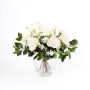Fake rose bouquet AMELIE, baby's breath, white, 18"/45cm, Ø16"/40cm
