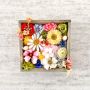 DIY - Colorful Blooms Wall Art - Vibrant Floral Display in a Wooden Frame