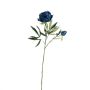 Artificial flower branch Peony GALENE, Eco Collection, royal blue, 26"/65cm, Ø4"/10cm