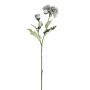 Decorative flower branch zinnia GUNDISINE, Eco Collection, grey-blue, 26"/65cm, Ø3.5"/9cm