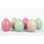 LEONITA Easter egg candles, set of 6, dusky pink-grey-mint, 6 cm, 4.5 cm, 7 hours – Made in Germany