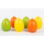 Easter egg candles LEONITA, set of 6, yellow-orange-green, 6cm, 4.5cm, 7h – Made in Germany
