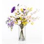Artificial spring flowers bouquet CALISSA, purple-yellow, 60cm, Ø40cm