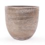 Flower pot made of ceramic KAMUNI, vertical stripes, grey-green, 14"/36cm, Ø15"/39cm