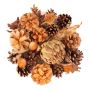 Autumnal scatter decoration YIDU, pine cones, dried twigs, brown-orange-green, 250g