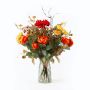 Artificial autumn bouquet HELIANTA, orange-brown, 16"/40cm, Ø12"/30cm