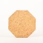 Octagonal agglomerated cork mat MANARA, natural, 0.6"/1,5cm, Ø10"/25cm