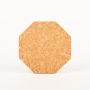Octagonal agglomerated cork mat MANARA, natural, 0.6"/1,5cm, Ø8"/21,5cm