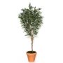 Decorative olive tree LORENZO, real stem, fruits, stoneware pot, 6ft/175cm - Made in Italy