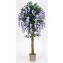 Artificial wisteria ANNIARA, real stems, with flowers, purple, 6ft/175cm - Made in Italy