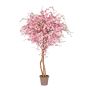 False peach tree MILTRAUD, natural stems, blossoms, pink, 4ft/125cm - Made in Italy