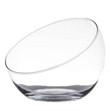 Glass bowl NELLY EARTH, slanted rim, clear, 6.7"/17cm, Ø8"/20cm Glass bowl NELLY EARTH, slanted rim, clear, 6.7"/17cm, Ø8"/20cm
