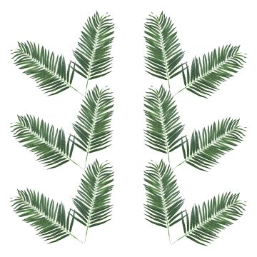 Plastic coconut palm fronds CHESTER, wide, 12 pieces, 3ft/105cm
