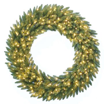 Artificial fir wreath AMARILLO, green, LEDs, Ø24"/60cm