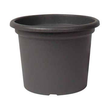 Round flowerpot VENERA made of recycled plastic, with holes, anthracite, 7"/19cm, Ø10"/25cm