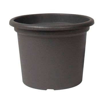 Round flowerpot VENERA made of recycled plastic, with holes, anthracite, 12"/30cm, Ø16"/40cm