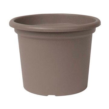 Round flowerpot VENERA made of recycled plastic, with holes, taupe, 7"/19cm, Ø10"/25cm Round flowerpot VENERA made of recycled plastic, with holes, taupe, 7"/19cm, Ø10"/25cm