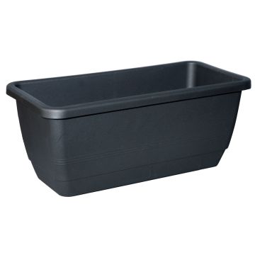 Flower box URMINA made of plastic, with holes, anthracite, 19"x7"x6"/49,5x19x16,5cm Flower box URMINA made of plastic, with holes, anthracite, 19"x7"x6"/49,5x19x16,5cm