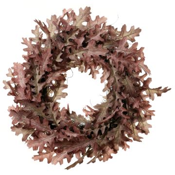 Artificial oak wreath DIANDO, mauve-beige, Ø24"/60cm Artificial oak wreath DIANDO, mauve-beige, Ø24"/60cm