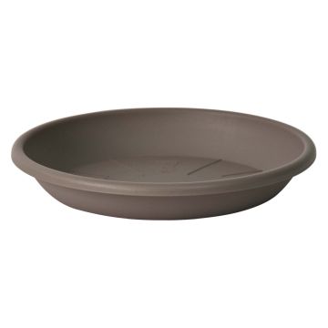 Round planter coaster VENERA made of recycled plastic, with holes, taupe, 1.2"/3cm, Ø8"/20cm Round planter coaster VENERA made of recycled plastic, with holes, taupe, 1.2"/3cm, Ø8"/20cm