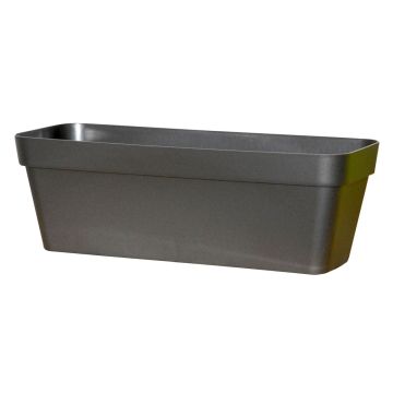 Rectangular flower box VINAYA made of plastic, with holes, anthracite, 19"x7"x6"/49,5x18x16,5cm Rectangular flower box VINAYA made of plastic, with holes, anthracite, 19"x7"x6"/49,5x18x16,5cm