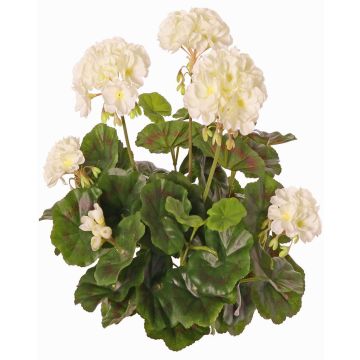 Artificial geranium MIA on spike, cream, 14"/35cm, Ø2.4"-3.5"/6-9cm