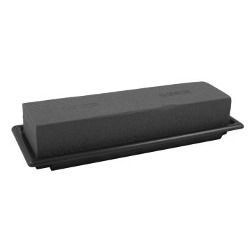 OASIS® Black Ideal Wet floral foam Rectangle for flower arrangements, in paper compound tray, black, 10"x3.5"x2"/25x9x5cm OASIS® Black Ideal Wet floral foam Rectangle for flower arrangements, in paper compound tray, black, 10"x3.5"x2"/25x9x5cm