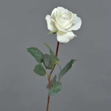 Fake rose AMELIE, white, 28"/70cm, Ø3.1"/8cm