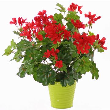 Artificial geranium MIA on spike, red, 16"/40cm, Ø2"-3.1"/5-8cm