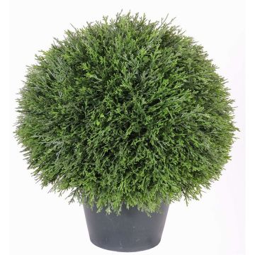 Artificial Cypress ball SIMONA, in planter, 18"/45cm, Ø16"/40cm