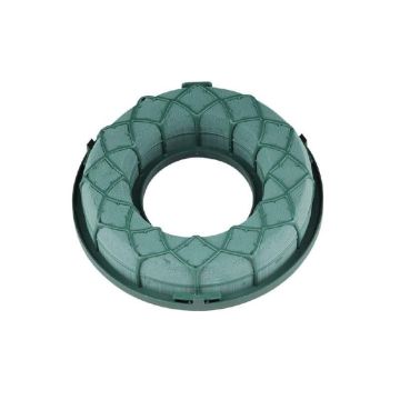 OASIS® Ideal Wet floral foam Ring with plastic bottom, mesh, green, 1.6"/4cm, Ø7"/18cm