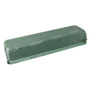 OASIS® Wet floral foam Raquette, plastic base, covered with micro-perforated film, green, 17"x4.5"x3.1"/44x11,5x8cm OASIS® Wet floral foam Raquette, plastic base, covered with micro-perforated film, green, 17"x4.5"x3.1"/44x11,5x8cm