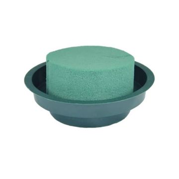 OASIS® Ideal Wet floral foam Cylinder in plastic bowl, green, 2"/5cm, Ø4.7"/12cm OASIS® Ideal Wet floral foam Cylinder in plastic bowl, green, 2"/5cm, Ø4.7"/12cm
