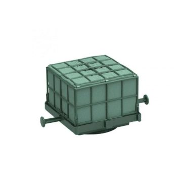 OASIS® Wet floral foam for car cavalcade, wedding decoration, plastic base, mesh, suction cup, green, 4.3"x4.3"x3.5"/11x11x9cm