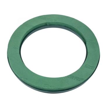 OASIS® Wet floral foam Wreath in Naylor Base paper compound tray, non-slip nubs, green, 2"/5cm, Ø10"/25cm