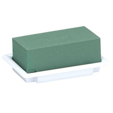 OASIS® Rectangular wet floral foam for arrangements, in paper compound tray, white-green, 5.1"x3.5"x2"/13x9x5cm OASIS® Rectangular wet floral foam for arrangements, in paper compound tray, white-green, 5.1"x3.5"x2"/13x9x5cm