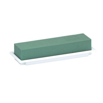 OASIS® Rectangular wet floral foam for arrangements, in paper compound tray, green-white, 10"x3.5"x2"/25x9x5cm OASIS® Rectangular wet floral foam for arrangements, in paper compound tray, green-white, 10"x3.5"x2"/25x9x5cm
