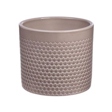 Ceramic plant pot CINZIA, dot pattern, light taupe, 4.8"/12,3cm, Ø5.3"/13,5cm Ceramic plant pot CINZIA, dot pattern, light taupe, 4.8"/12,3cm, Ø5.3"/13,5cm