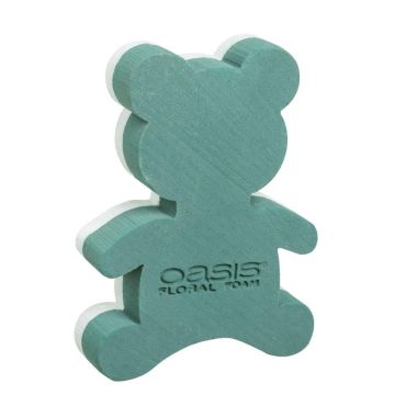 OASIS® Fresh flower foam Teddy bear, polystyrene rigid foam bottom, green, 12"x9"x2.4"/30x22x6cm