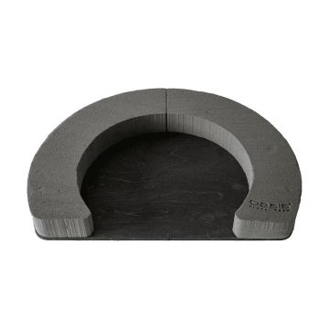 OASIS® Black Ideal Wet floral foam Open wreath, Bioline wooden base, black, 2"/5cm, Ø16"/40cm